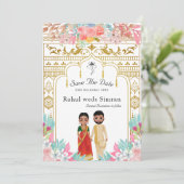 Zuid-Indiase save de datum sjabloon Kaart (Staand voorkant)