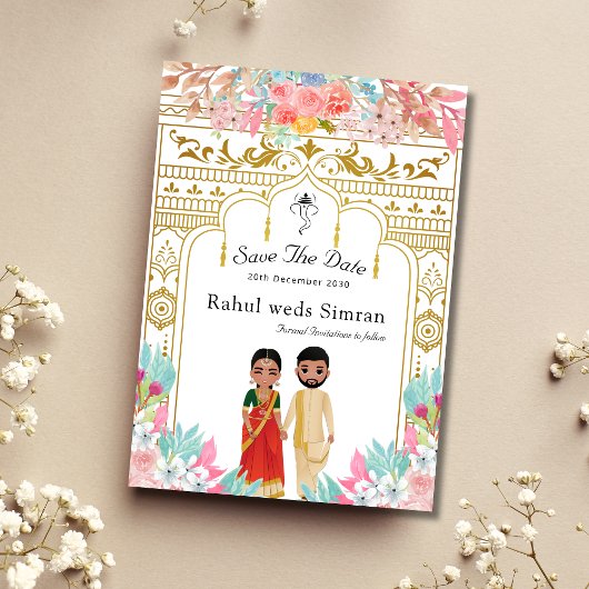 Zuid-Indiase save de datum sjabloon Kaart