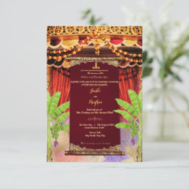 Zuid-Indiase scroll ontwerp trouwkaart Kaart