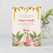 Zuid-Indiase trouwkaarten Digitale Tamil-huwelijk Kaart (Staand voorkant)