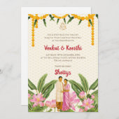 Zuid-Indiase trouwkaarten Digitale Tamil-huwelijk Kaart (Voorkant / Achterkant)