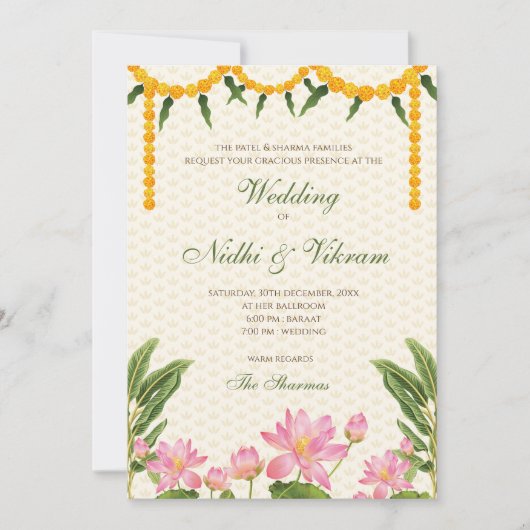 Zuid-Indiase trouwkaarten en Indiase trouwkaarten Kaart (Voorkant)