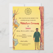 Zuid-Indische hindoe-bruidegom Pellikuthuru-ceremo Kaart (Voorkant)