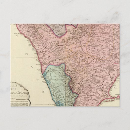 Zuid-Indische schiereiland Briefkaart (Voorkant)