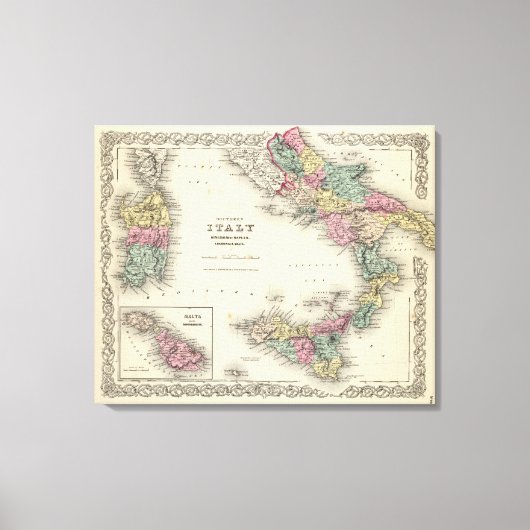 Zuid-Italië Koninkrijk Napels Canvas Afdruk (Voorkant)