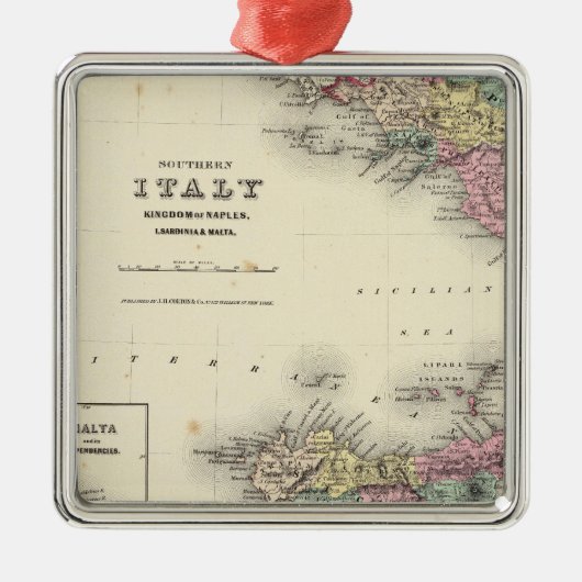 Zuid-Italië Koninkrijk Napels Metalen Ornament (Voorkant)