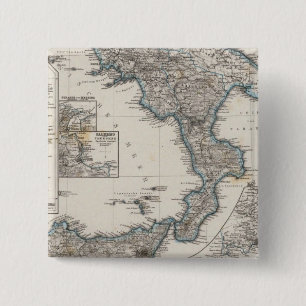 Zuid-Italië Vierkante Button 5,1 Cm