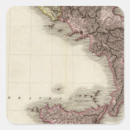Zuid-Italië Vierkante Sticker (Voorkant)