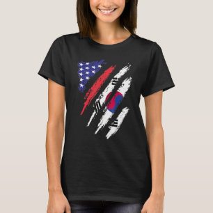 Zuid-Korea Amerikaanse vlag Patriot Herita T-shirt