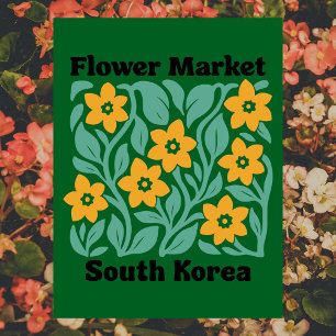 Zuid-Korea Bloemenmarkt Gele Bloesems Bloemstuk Briefkaart