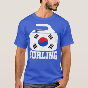 Zuid-Korea Curling I Koreaanse vlag Curling Stone T-shirt