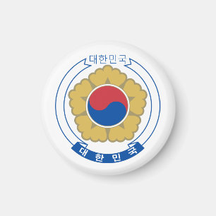 Zuid-Korea en Koreaans wapenschild, vlag/reis Magneet