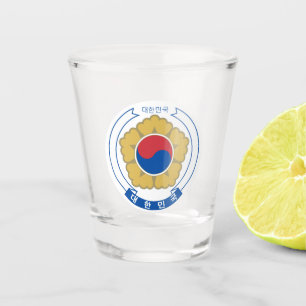 Zuid-Korea en Koreaanse wapenvlag/partij Shot Glas