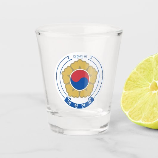 Zuid-Korea en Koreaanse wapenvlag/partij Shot Glas (Voorkant)