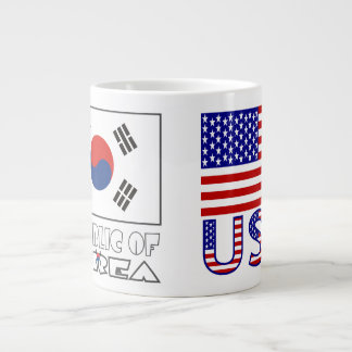 Zuid-Korea en VS Vlaggen Grote Koffiekop