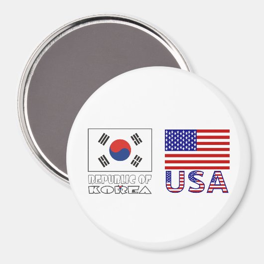 Zuid-Korea en VS Vlaggen Magneet (Voorkant / Achterkant)