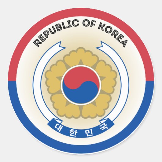 Zuid-Korea Erfgoed Embleem Ronde Sticker (Voorkant)