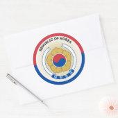 Zuid-Korea Erfgoed Embleem Ronde Sticker (Envelop)