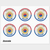 Zuid-Korea Erfgoed Embleem Ronde Sticker (Vel)