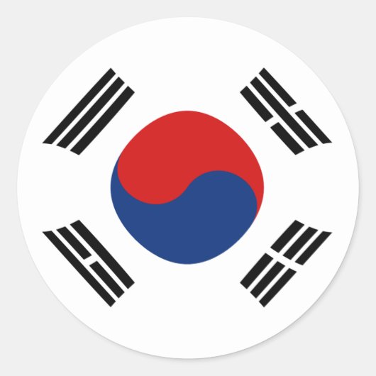 Zuid-Korea Fisheye Vlag Sticker (Voorkant)