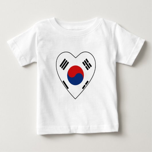 Zuid-Korea Flag Hart T-shirt (Voorkant)