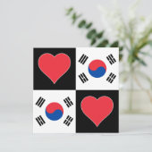 Zuid-Korea Flag Heart Patriotic Koreaans Groen Kaart (Staand voorkant)