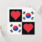 Zuid-Korea Flag Heart Patriotic Koreaans Groen Kaart (Voorkant / Achterkant in situ)