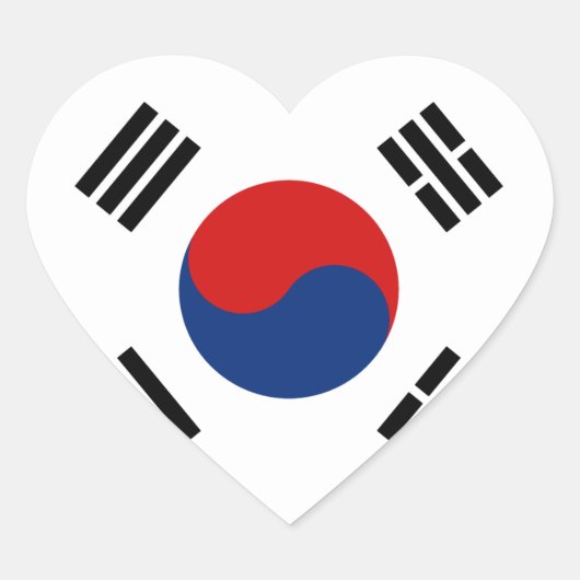 Zuid-Korea Flag Heart Sticker (Voorkant)