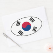Zuid-Korea Flag Oval Sticker (Envelop)