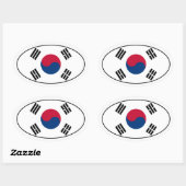 Zuid-Korea Flag Oval Sticker (Vel)