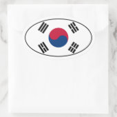 Zuid-Korea Flag Oval Sticker (Tas)