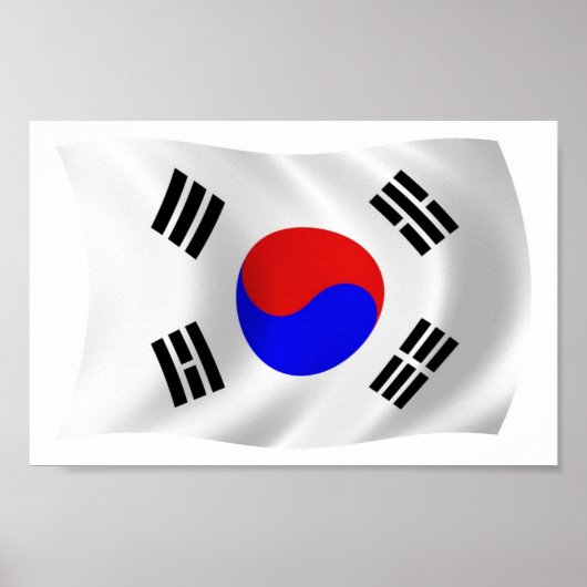 Zuid-Korea Flag Poster Print (Voorkant)