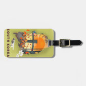 Zuid-Korea geïllustreerd kaart-poster Bagagelabel (Voorkant horizontaal)