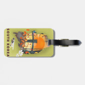 Zuid-Korea geïllustreerd kaart-poster Bagagelabel (Achterkant horizontaal)