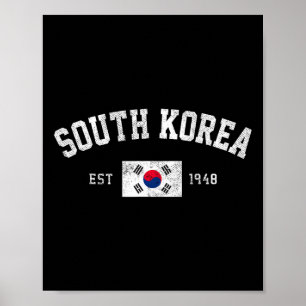 Zuid-Korea Gesticht in 1948 Vlag van Zuid-Korea On Poster