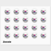 Zuid-Korea Glossy Circle Flag Ronde Sticker (Vel)