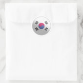 Zuid-Korea Glossy Circle Flag Ronde Sticker (Tas)