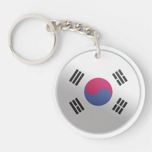 Zuid-Korea Glossy Circle Flag Sleutelhanger