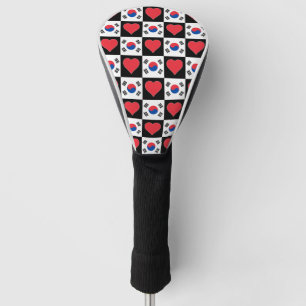 Zuid-Korea Golf Lover Heart Pattern Koreaanse vlag Golfheadcover