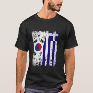 Zuid-Korea Griekenland Half Vlag Zuid-Koreaans Gri T-shirt