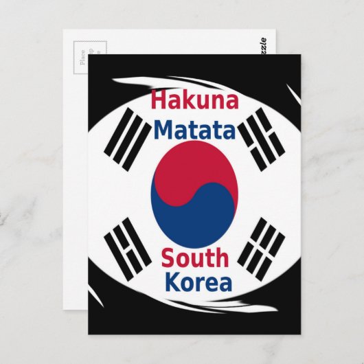 Zuid-Korea Hakuna Matata Art Print/Graphic Briefkaart (Voorkant / Achterkant)