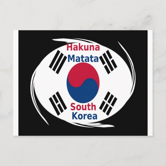 Zuid-Korea Hakuna Matata Art Print/Graphic Briefkaart (Voorkant)