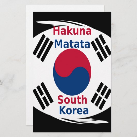 Zuid-Korea Hakuna Matata Art Print/Graphic Briefpapier (Voorkant / Achterkant)