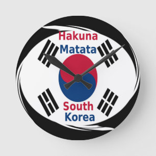 Zuid-Korea Hakuna Matata Art Print/Graphic Ronde Klok