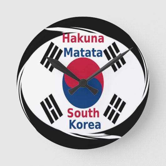 Zuid-Korea Hakuna Matata Art Print/Graphic Ronde Klok (Voorkant)