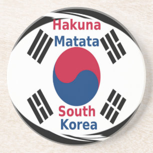Zuid-Korea Hakuna Matata Art Print/Graphic Zandsteen Onderzetter
