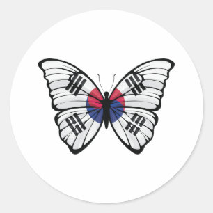 Zuid-Korea Hypolimnas Vlinder Ronde Sticker
