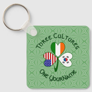 Zuid-Korea Ierland Verenigde Staten Vlaggen Shamro Sleutelhanger