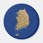 Zuid-Korea Kaart Magneet (Voorkant)