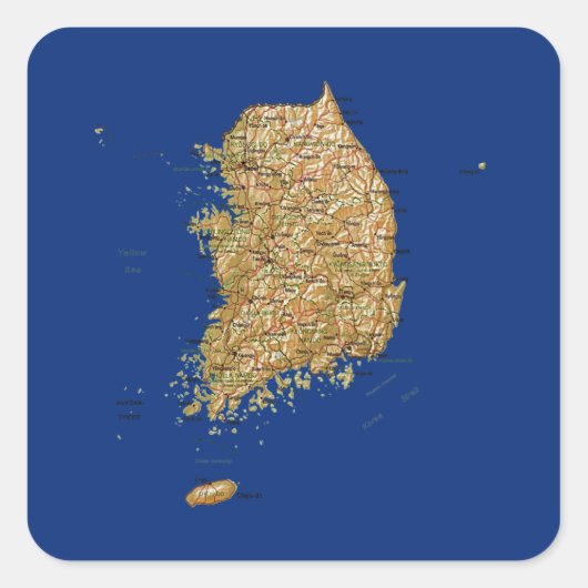 Zuid-Korea Kaart Sticker (Voorkant)